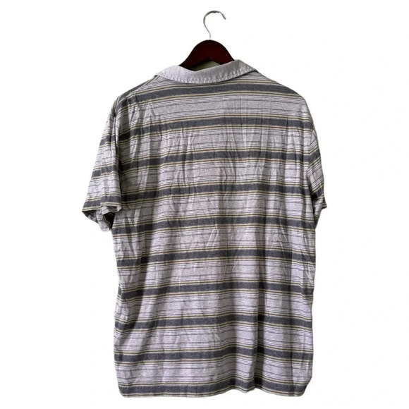Patagonia Men’s Yellow/Gray Stripped Organic Cotton Polo- Size XL - Picture 2 of 7